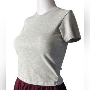 Kid Nation Short Sleeve High Neck Short Sleeve Top Grey Size XS
